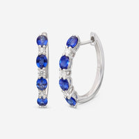 Ina Mar 14K White Gold Diamond and 1.81ct.tw Blue Sapphire Earrings IMKGK50 - THE SOLIST - Ina Mar