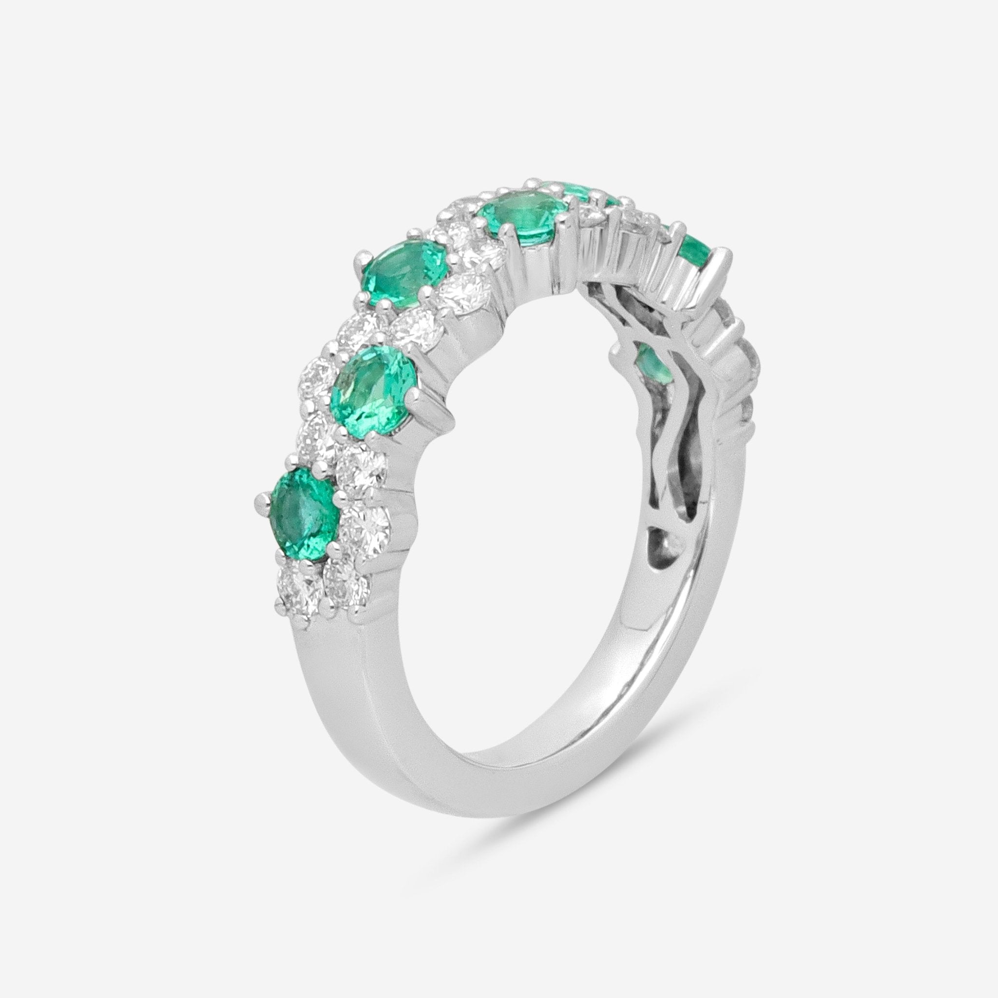 Ina Mar 14K White Gold Emerald & Diamond Ring ER - 071295 - EMD - THE SOLIST - Ina Mar