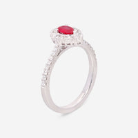 Ina Mar 14K White Gold Pear Shaped Ruby with Diamonds Halo Ring RG - 067882 - Ruby - THE SOLIST - Ina Mar
