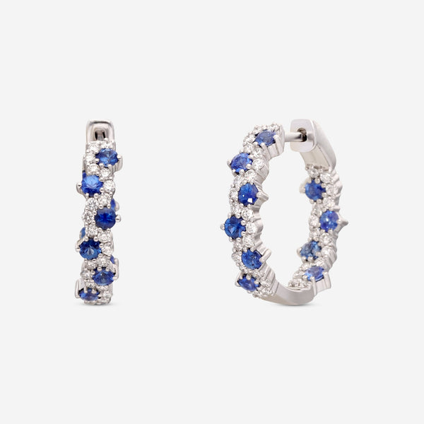 Ina Mar 14K White Gold Sapphire & Diamond Hoop Earrings ER - 071295 - Sapp - THE SOLIST - Ina Mar