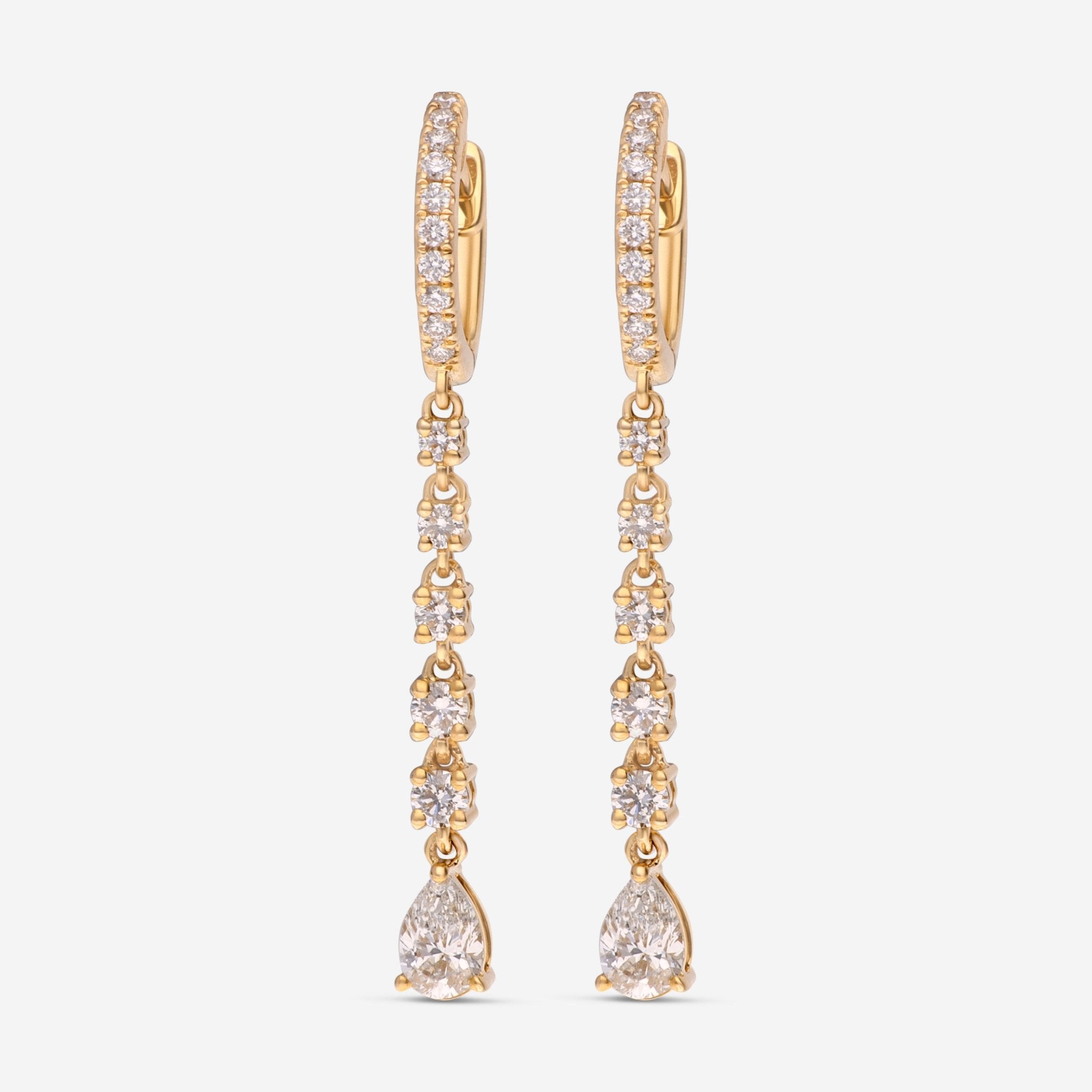 Ina Mar 14K Yellow Gold, Diamonds 0.94ct. tw. Drop Earrings IMKGK28 - THE SOLIST - Ina Mar