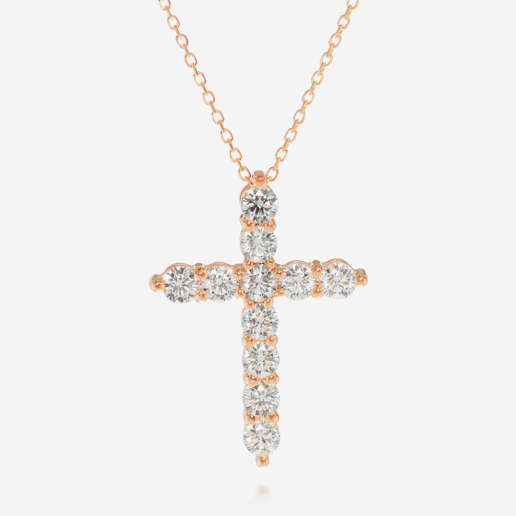 Ina Mar 18K Rose Gold Diamond 1.00ct.twd. Cross Pendant 105099 - THE SOLIST - Ina Mar