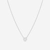 Ina Mar 18K White Gold Bezel Set Diamond Solitaire Pendant 16" ANK - 19291 - THE SOLIST - Ina Mar