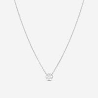 Ina Mar 18K White Gold Bezel Set Diamond Solitaire Pendant 16" ANK - 19291 - THE SOLIST - Ina Mar