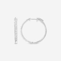 Ina Mar 18K White Gold Diamond 0.50ct.twd. Round Hoop Earrings AER - 14785 - THE SOLIST - Ina Mar