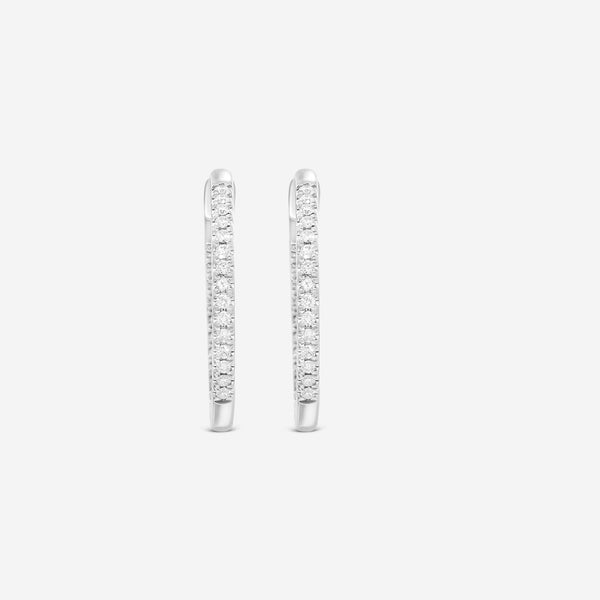 Ina Mar 18K White Gold Diamond 0.50ct.twd. Round Hoop Earrings AER - 14785 - THE SOLIST - Ina Mar