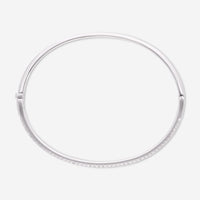 Ina Mar 18K White Gold Diamond 1/2 Way Bangle Bracelet ALB - 15074 - THE SOLIST - Ina Mar