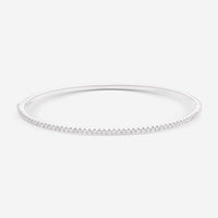 Ina Mar 18K White Gold Diamond 1/2 Way Bangle Bracelet ALB - 15074 - THE SOLIST - Ina Mar