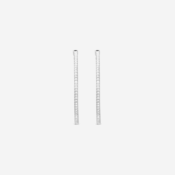 Ina Mar 18K White Gold Diamond 1.49ct.twd. Round Hoop Earrings AER - 13138 - THE SOLIST - Ina Mar