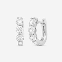 Ina Mar 18K White Gold Diamond 1.50ct.twd. Round Huggie Earrings AER - 18665 - THE SOLIST - Ina Mar