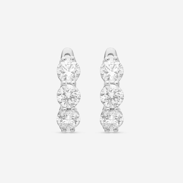 Ina Mar 18K White Gold Diamond 2.00ct.twd Round Hoop Earrings AER - 18666 - THE SOLIST - Ina Mar