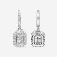 Ina Mar 18K White Gold, Diamond 2.17ct. tw Cluster Drop Earrings IMKGK10 - THE SOLIST - Ina Mar