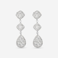 Ina Mar 18K White Gold, Diamond 2.94ct. tw. Cluster Drop Earrings IMKGK01 - THE SOLIST - Ina Mar