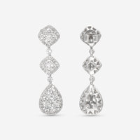Ina Mar 18K White Gold, Diamond 2.94ct. tw. Cluster Drop Earrings IMKGK01 - THE SOLIST - Ina Mar