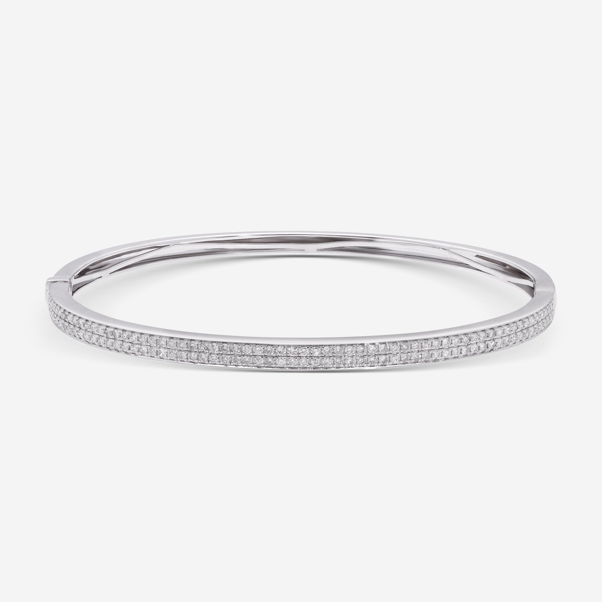 Ina Mar 18K White Gold Diamond Bangle Bracelet ALB - 1116 - THE SOLIST - Ina Mar