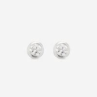 Ina Mar 18K White Gold Diamond Bezel Setting Stud Earrings AER - 19288 - THE SOLIST - Ina Mar