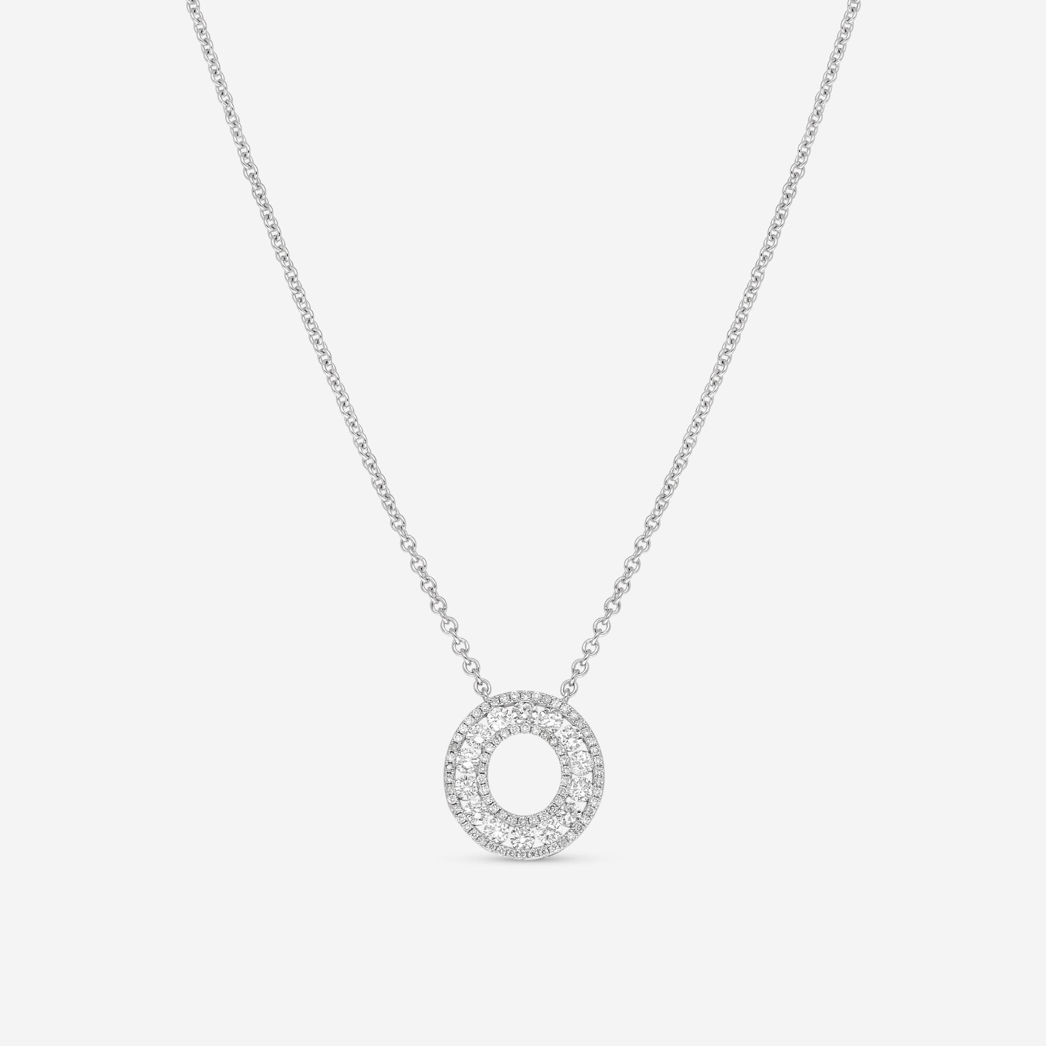 Ina Mar 18K White Gold Diamond Circle Necklace ANK - 19283 - THE SOLIST - Ina Mar