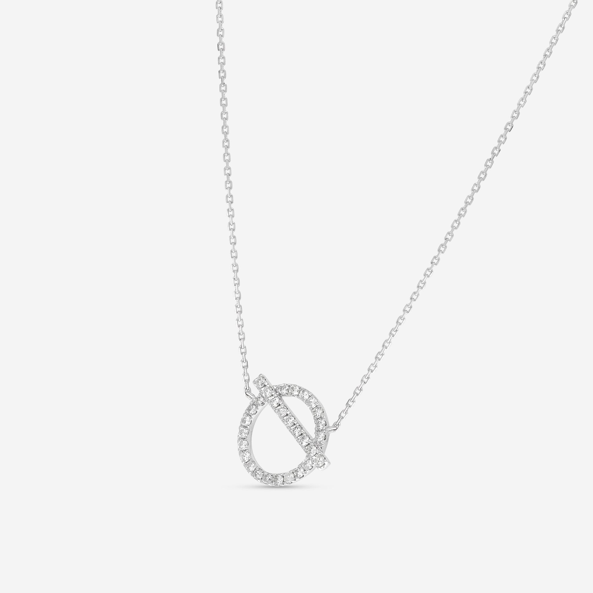 Ina Mar 18K White Gold Diamond Circle Pendant 16