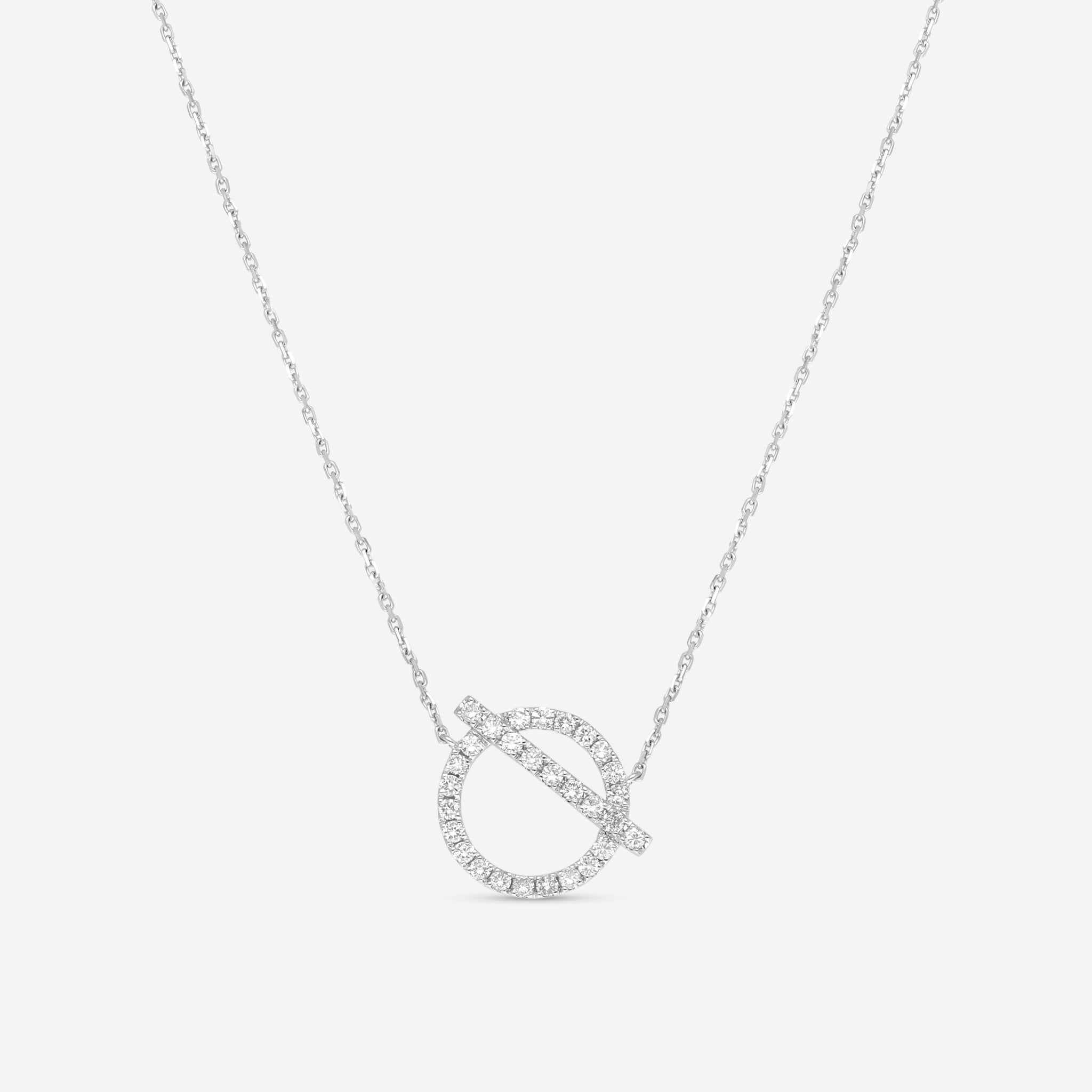 Ina Mar 18K White Gold Diamond Circle Pendant 16