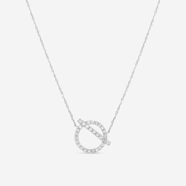 Ina Mar 18K White Gold Diamond Circle Pendant 16" ANK - 17871 - THE SOLIST - Ina Mar