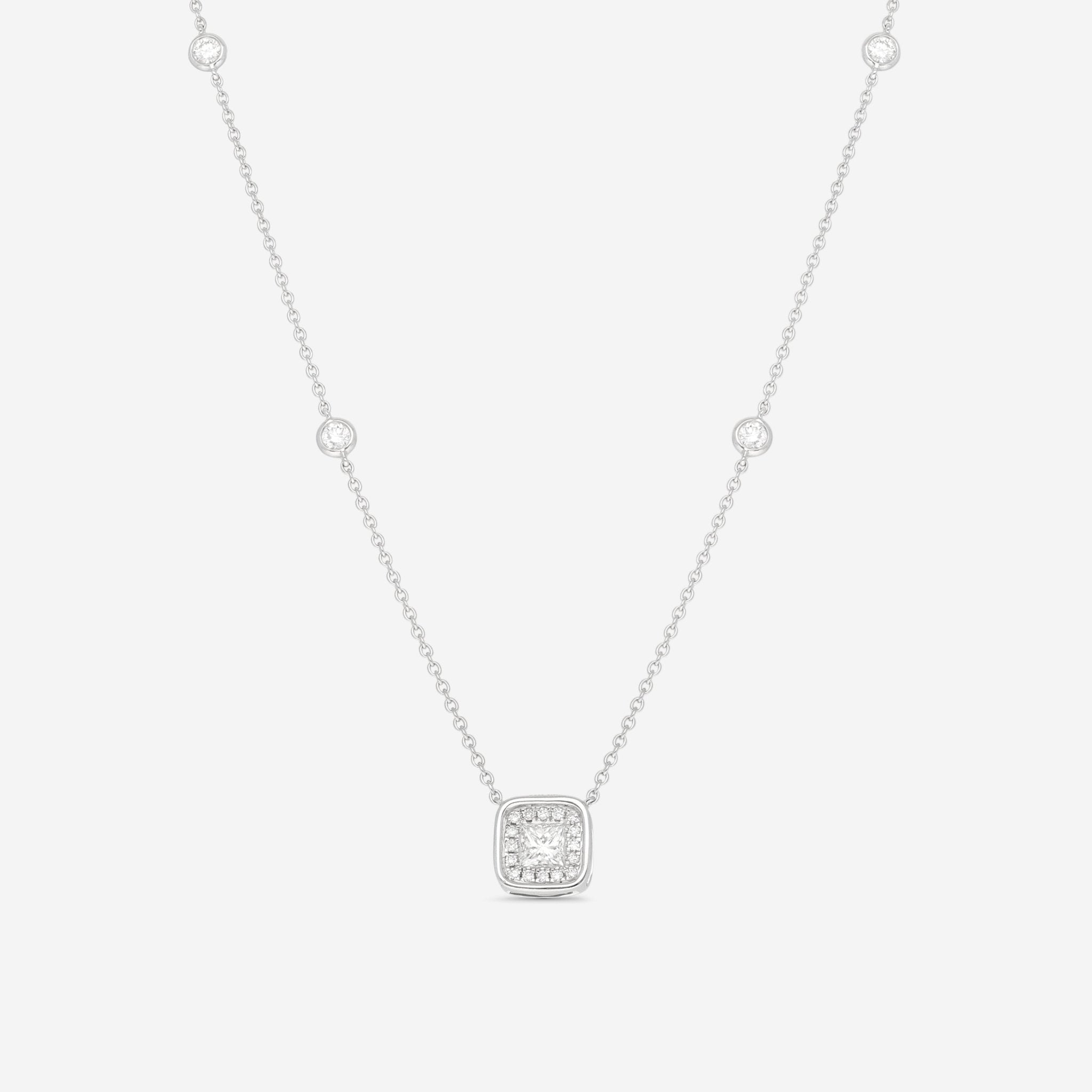 Ina Mar 18K White Gold Diamond Cluster Necklace 18