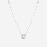 Ina Mar 18K White Gold Diamond Cluster Necklace 18" ANK - 19071 - THE SOLIST - Ina Mar