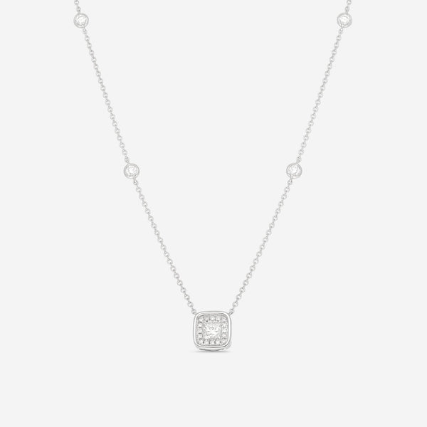 Ina Mar 18K White Gold Diamond Cluster Necklace 18" ANK - 19071 - THE SOLIST - Ina Mar