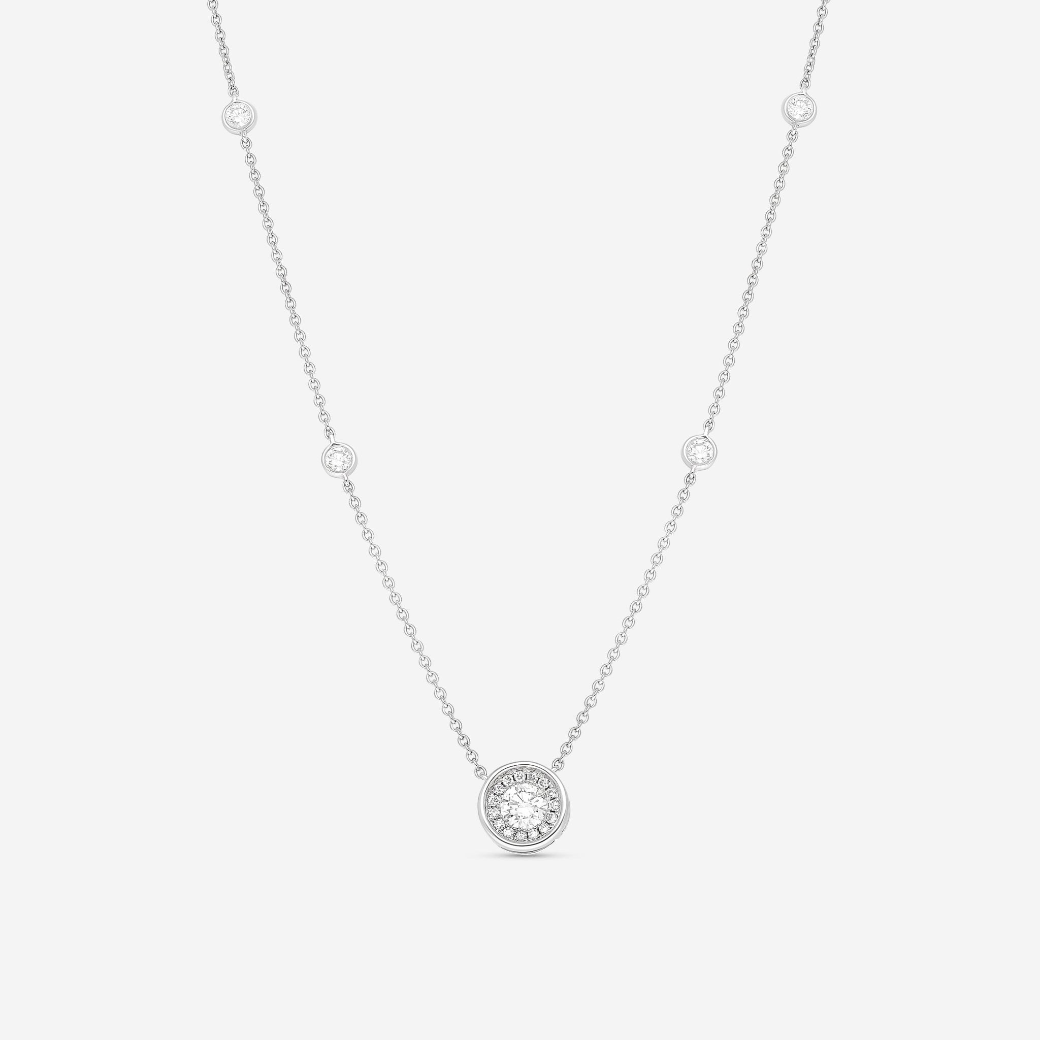 Ina Mar 18K White Gold Diamond Cluster Pendant 16