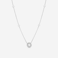 Ina Mar 18K White Gold Diamond Cluster Pendant 16" ANK - 18917 - THE SOLIST - Ina Mar