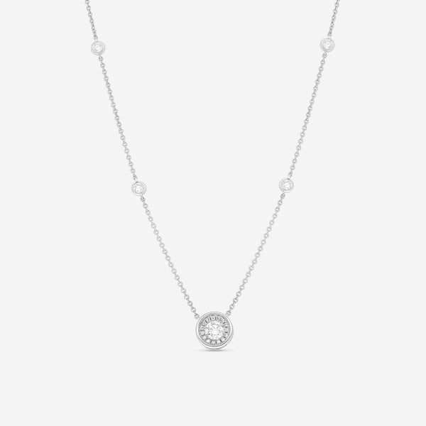 Ina Mar 18K White Gold Diamond Cluster Pendant 16" ANK - 18917 - THE SOLIST - Ina Mar