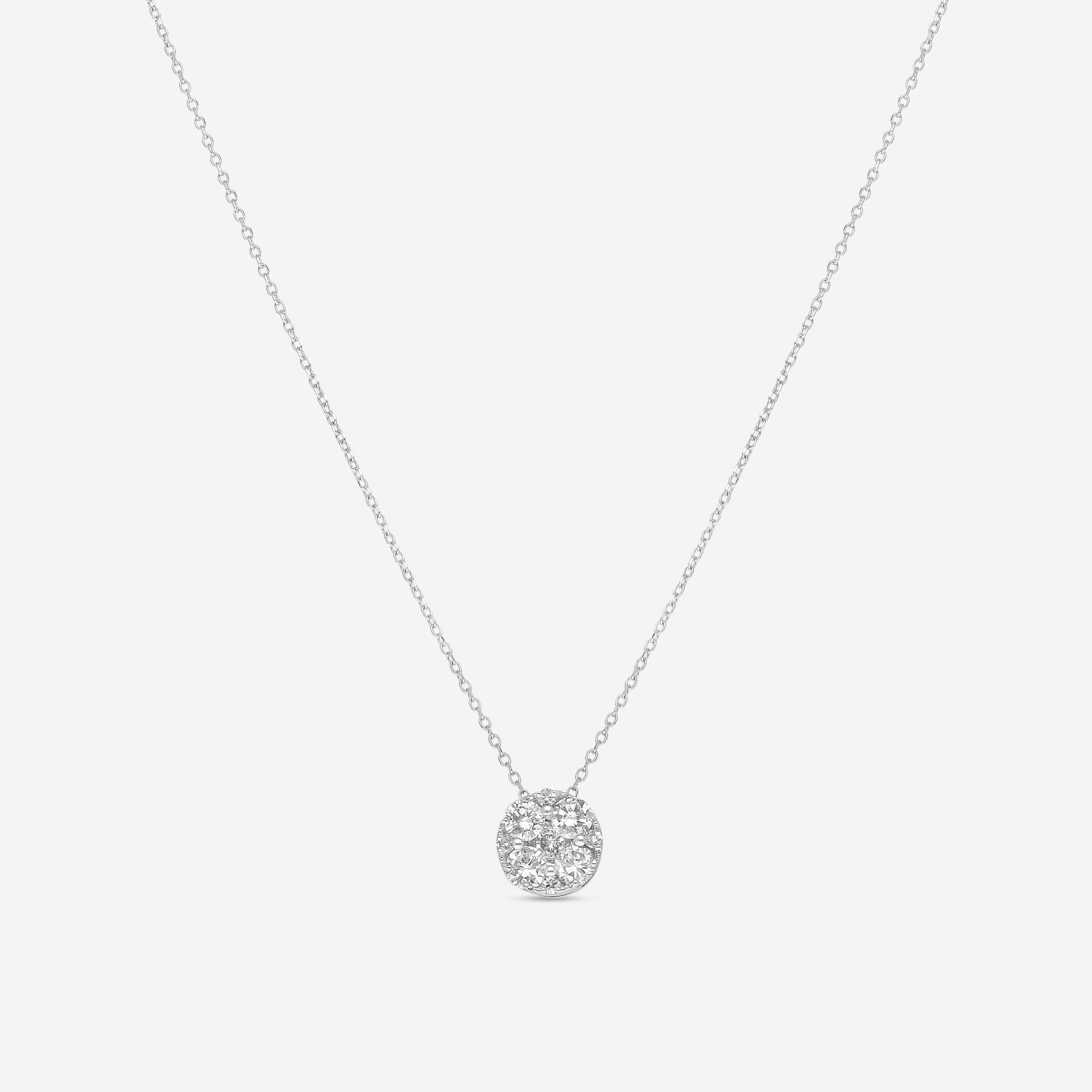 18K White Gold Diamond 0.67ct.twd Cluster Pendant APD 17196