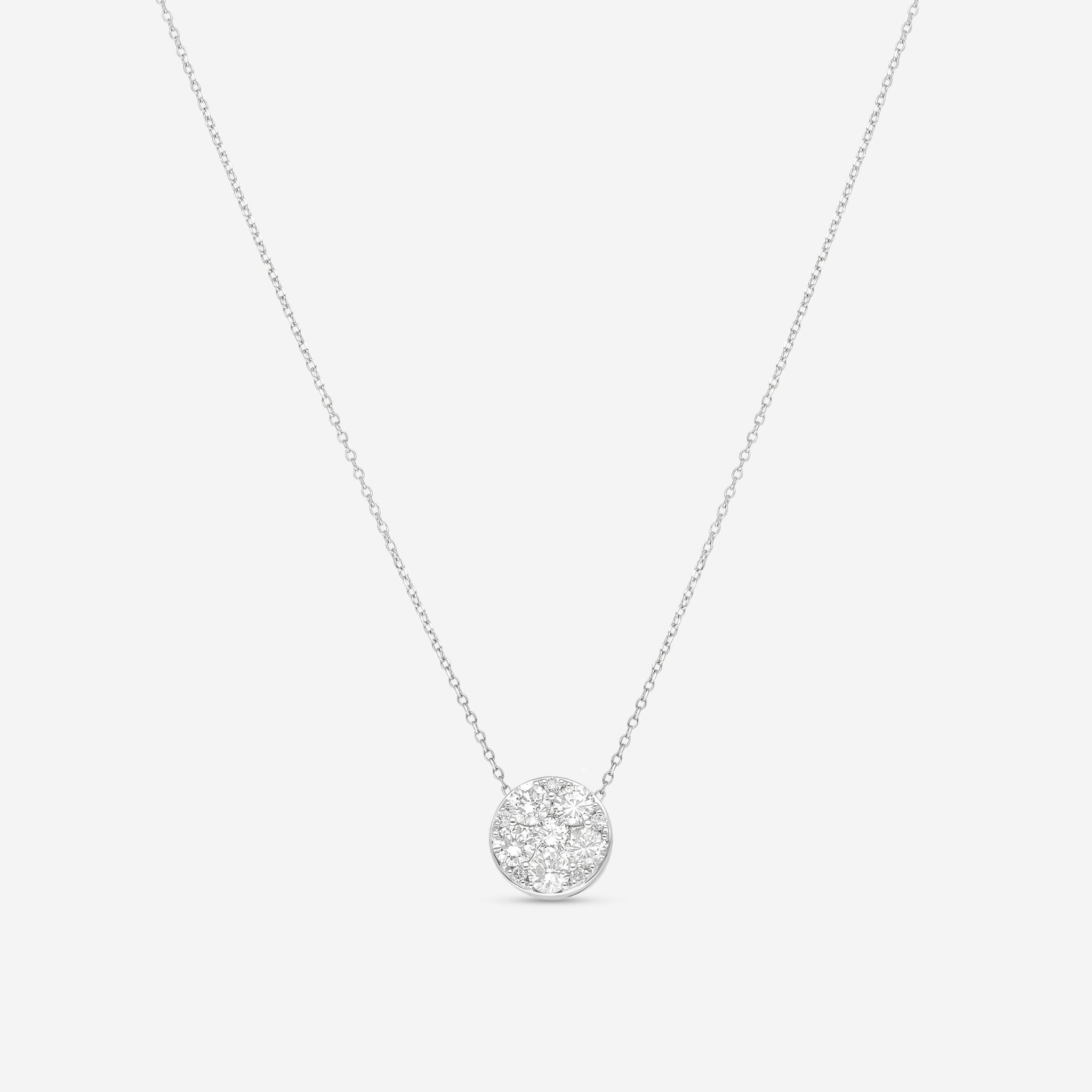 Ina Mar 18K White Gold Diamond Cluster Pendant APD - 17197 - THE SOLIST - Ina Mar