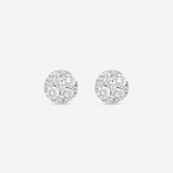 Ina Mar 18K White Gold Diamond Cluster Stud Earrings AER - 9122 - THE SOLIST - Ina Mar