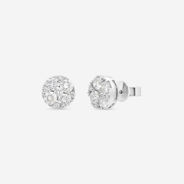 Ina Mar 18K White Gold Diamond Cluster Stud Earrings AER - 9122 - THE SOLIST - Ina Mar