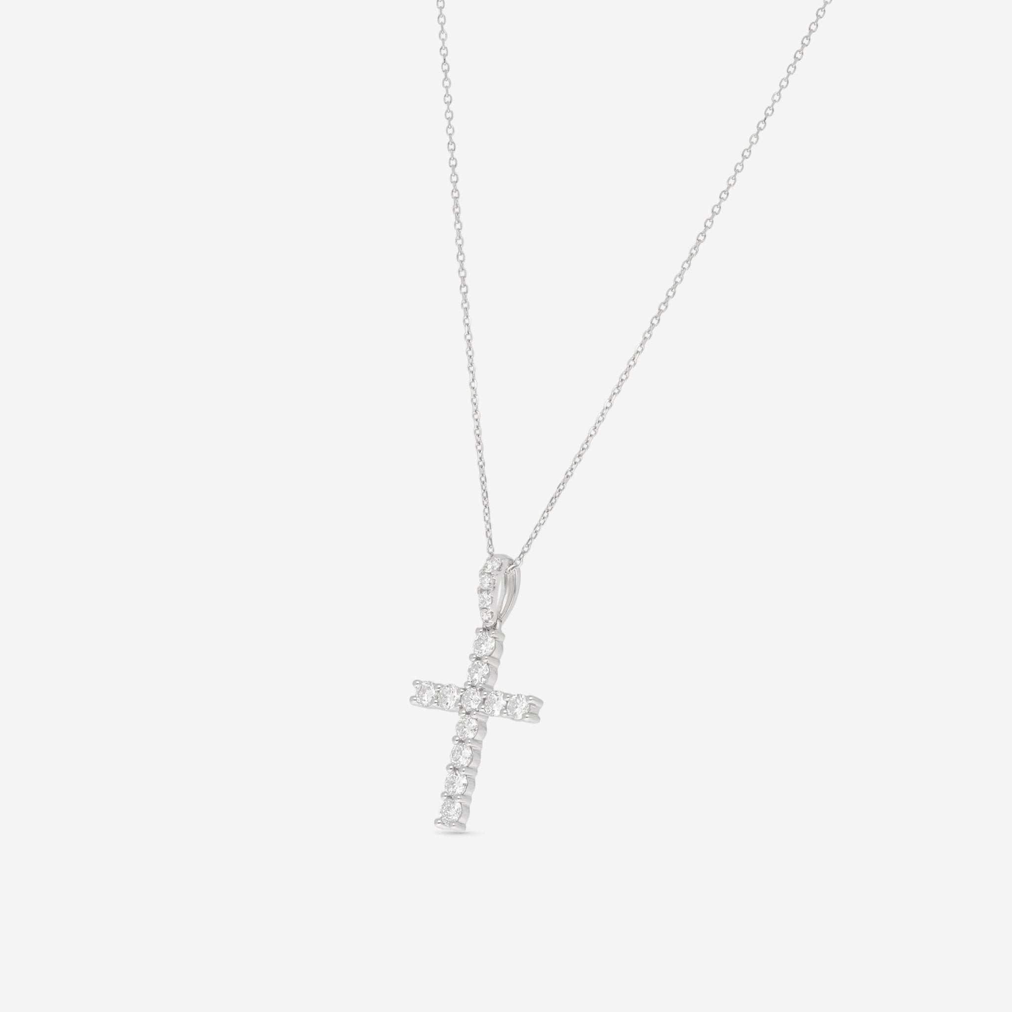 Ina Mar 18K White Gold Diamond Cross Pendant with Bale ACR - 12733 - THE SOLIST - Ina Mar