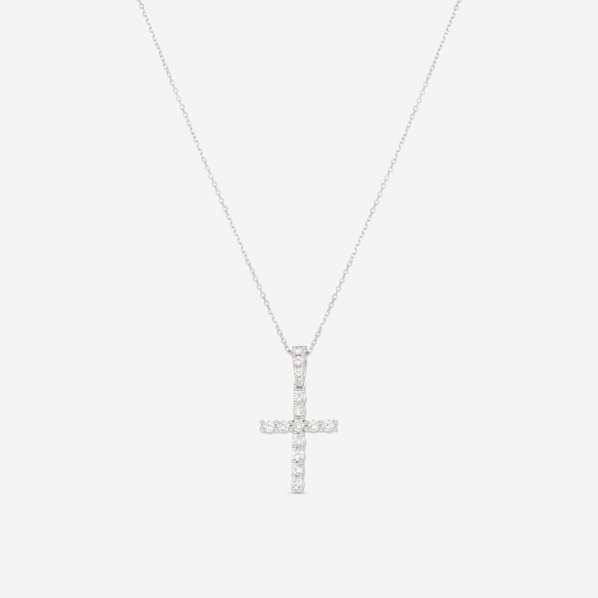 Ina Mar 18K White Gold Diamond Cross Pendant with Bale ACR - 13038 - THE SOLIST - Ina Mar