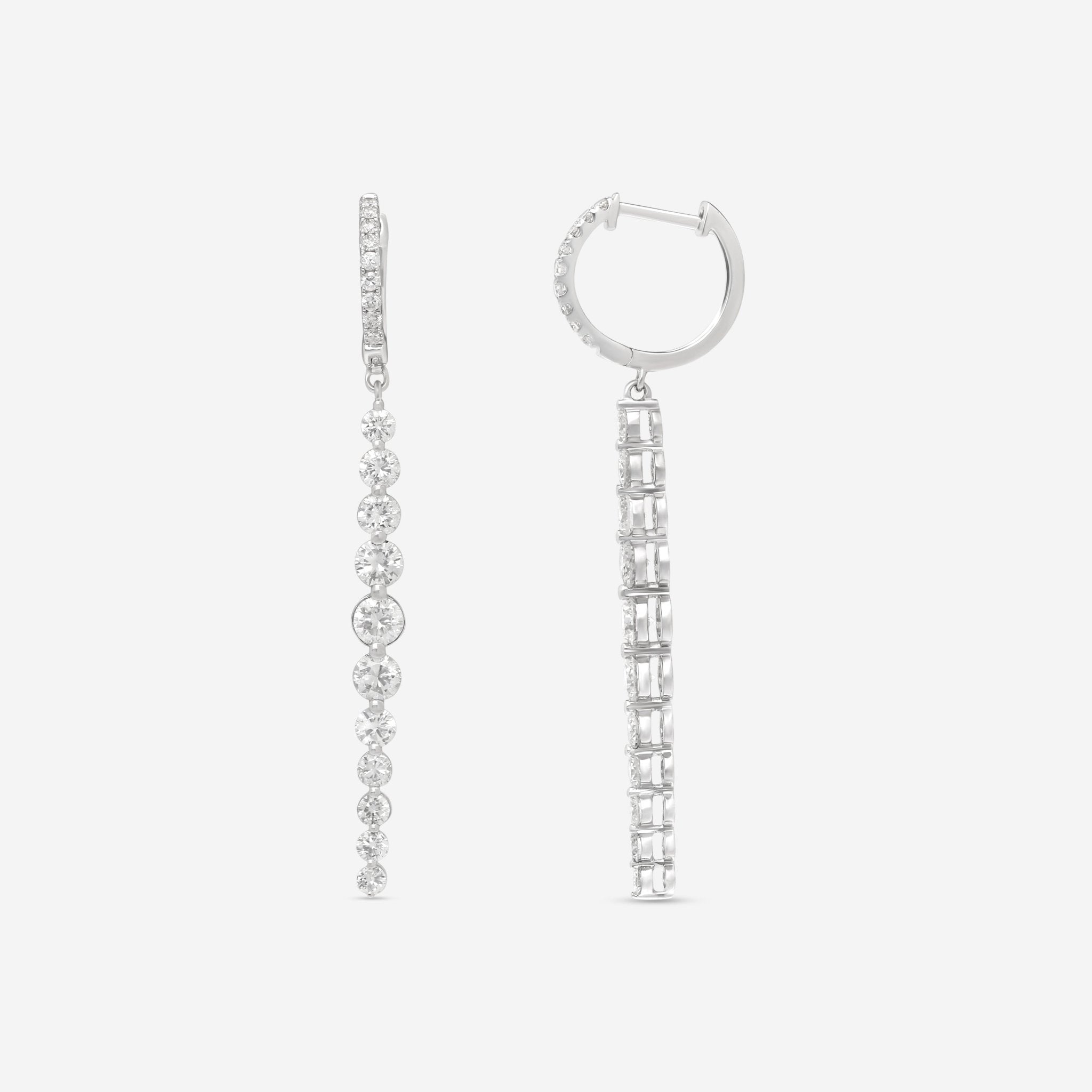 Ina Mar 18K White Gold Diamond Drop Earrings AER - 14725 - THE SOLIST - Ina Mar