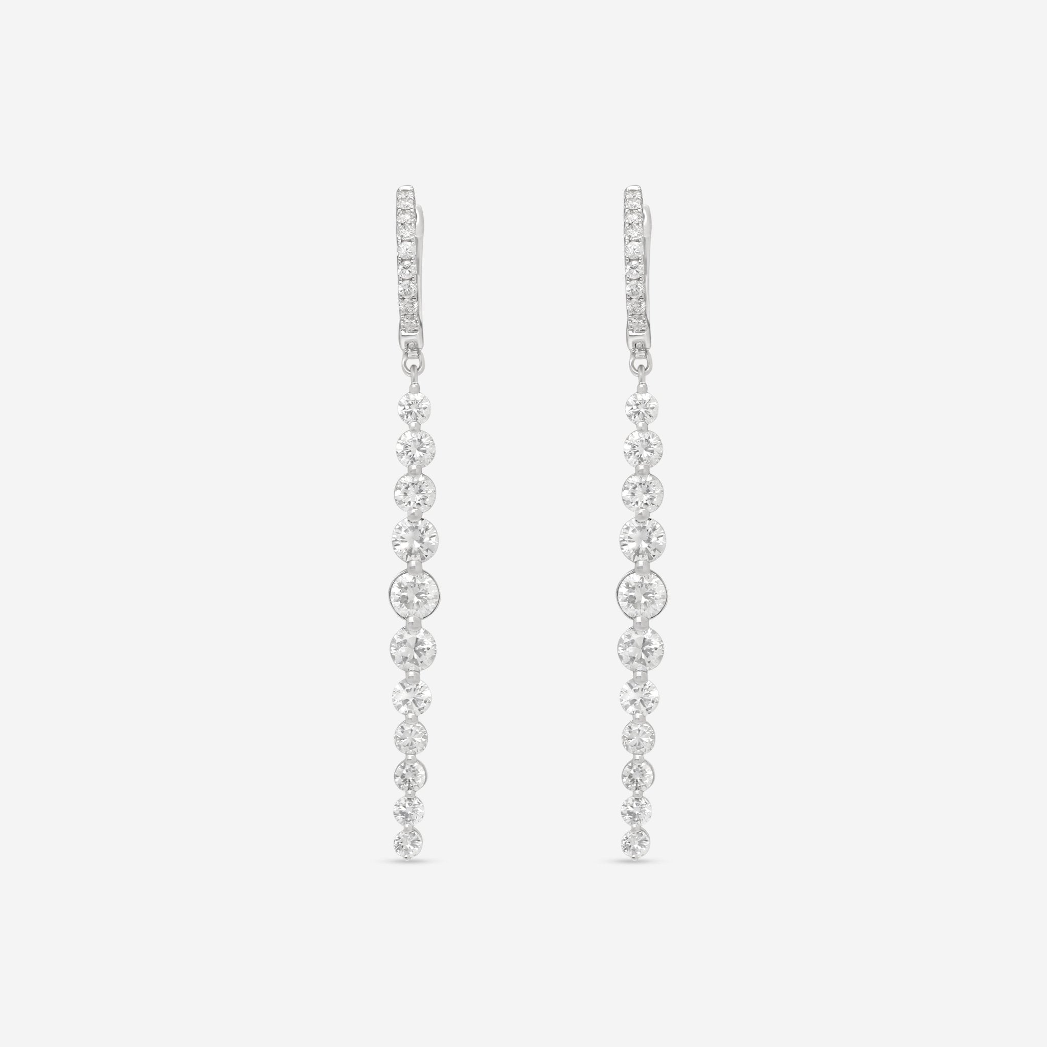 Ina Mar 18K White Gold Diamond Drop Earrings AER - 14725 - THE SOLIST - Ina Mar