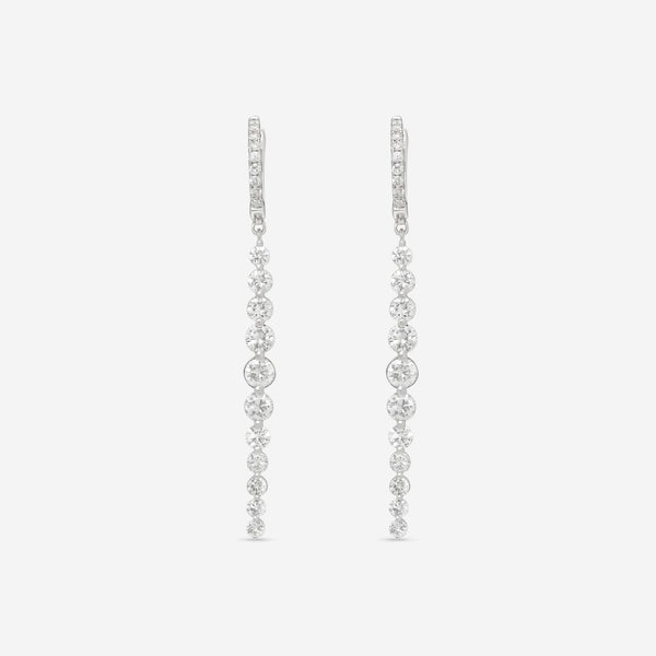 Ina Mar 18K White Gold Diamond Drop Earrings AER - 14725 - THE SOLIST - Ina Mar