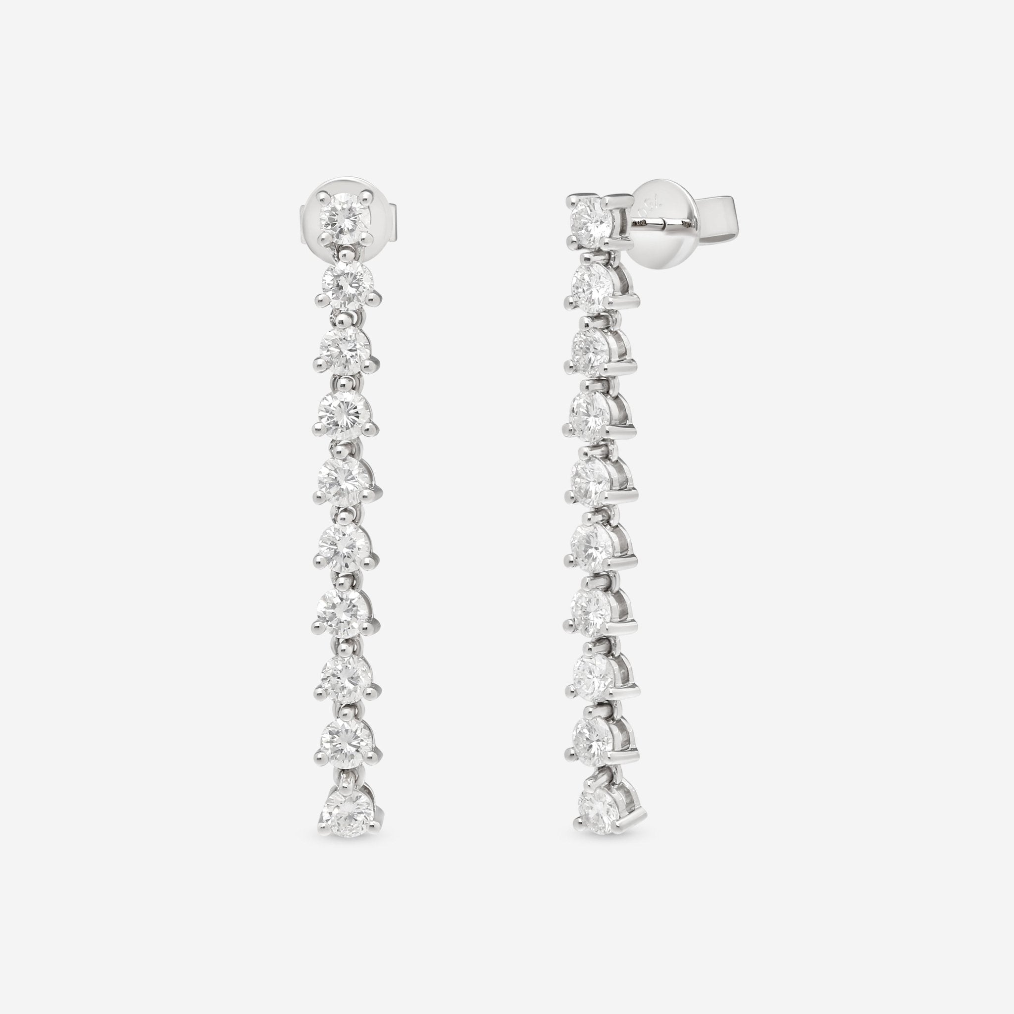 Ina Mar 18K White Gold Diamond Earrings AER - 19279 - THE SOLIST - Ina Mar