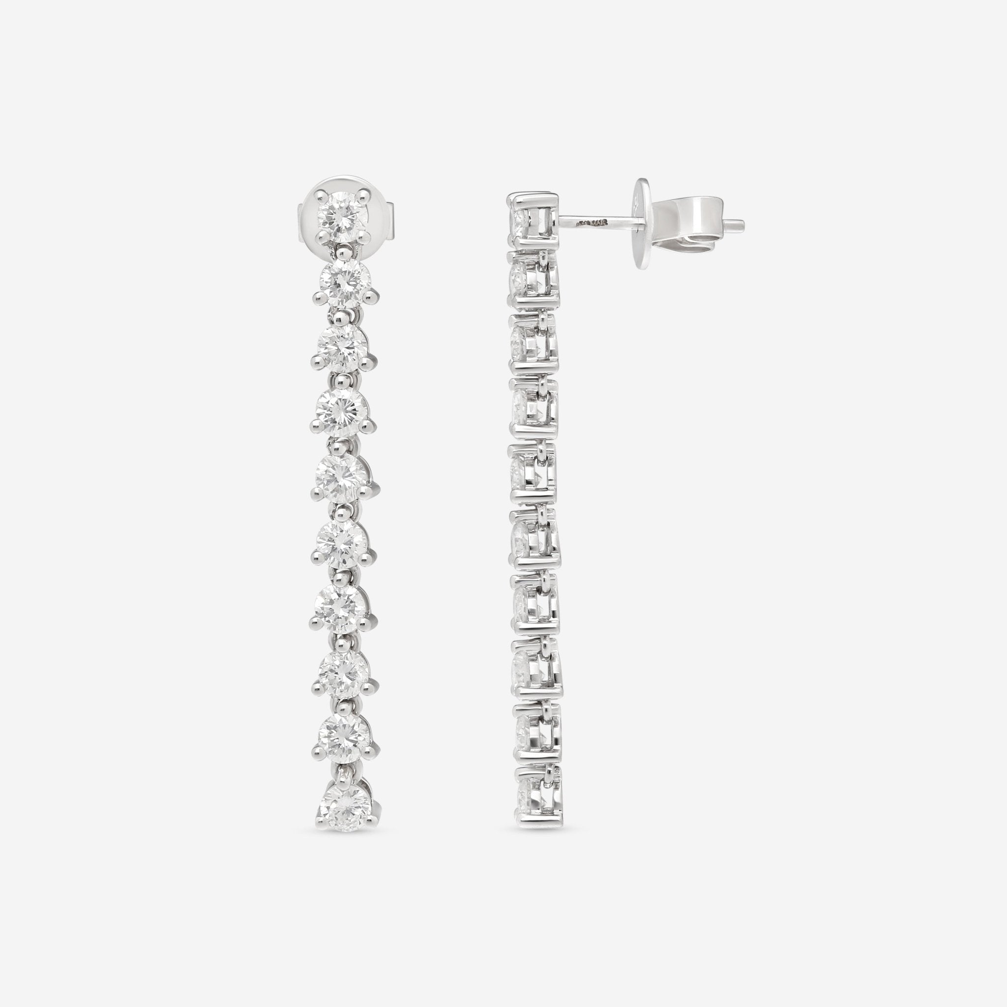 Ina Mar 18K White Gold Diamond Earrings AER - 19279 - THE SOLIST - Ina Mar