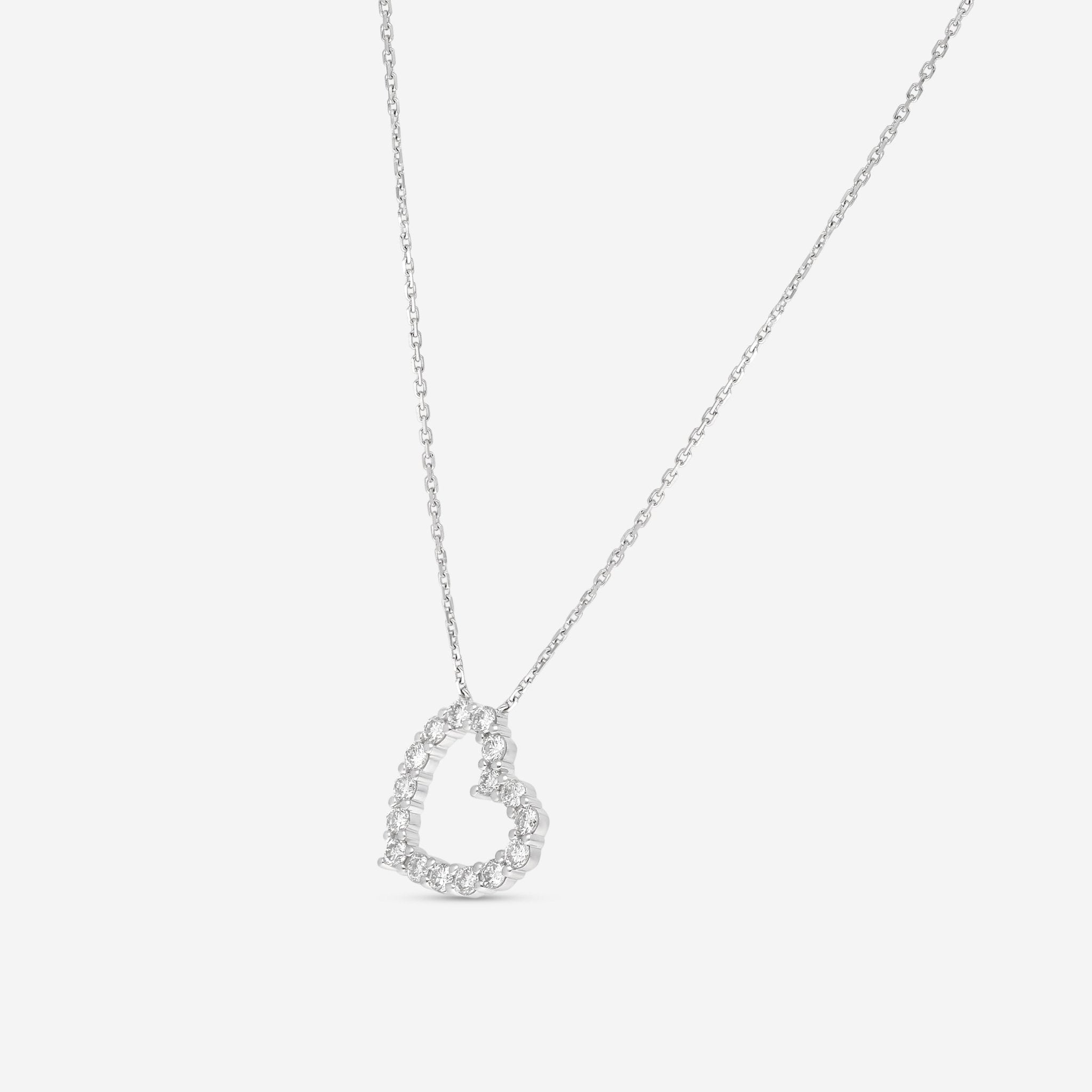 Ina Mar 18K White Gold Diamond Heart Necklace 16