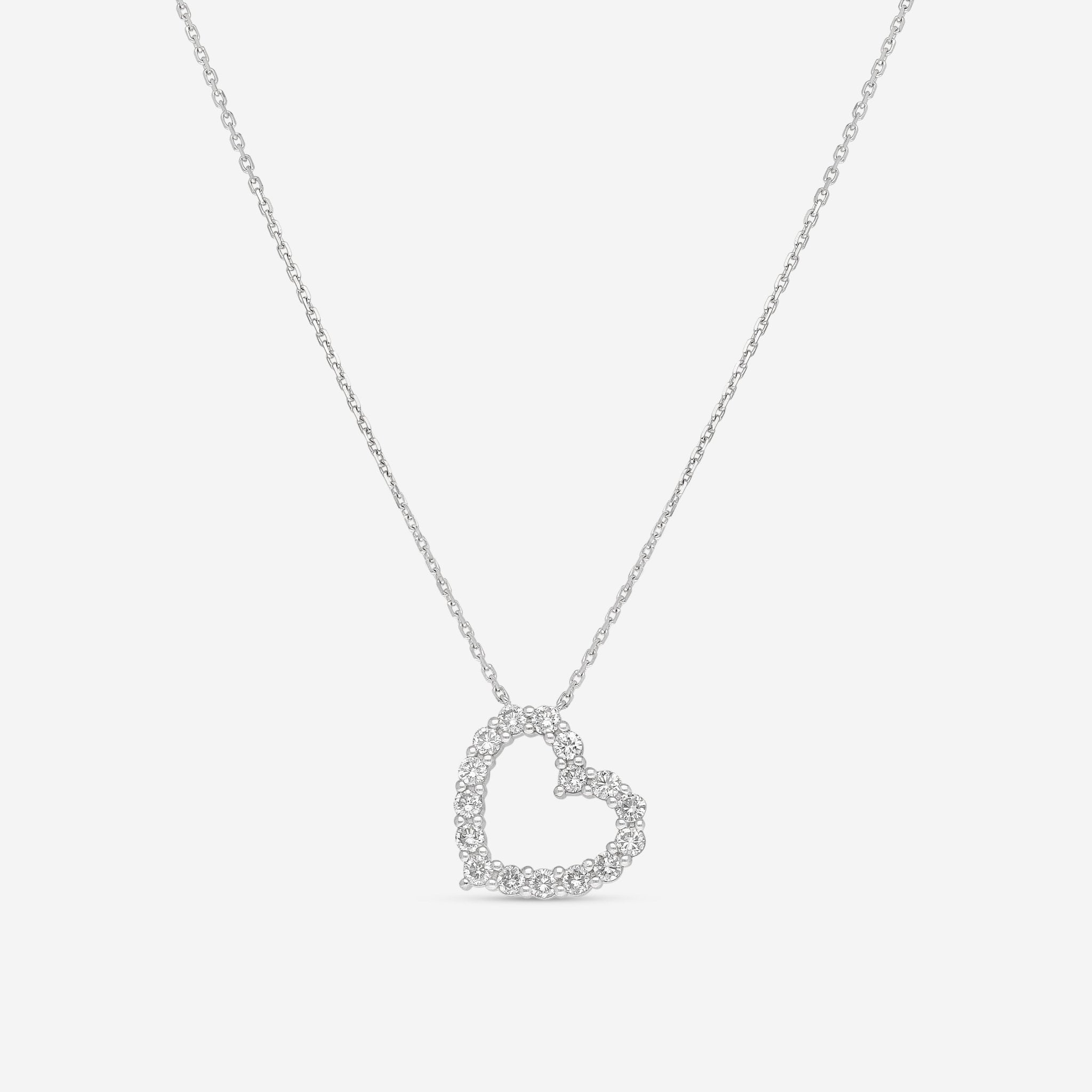 Ina Mar 18K White Gold Diamond Heart Necklace 16