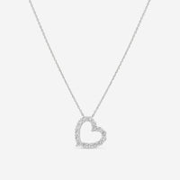 Ina Mar 18K White Gold Diamond Heart Necklace 16" ANK - 16867 - 1 - THE SOLIST - Ina Mar