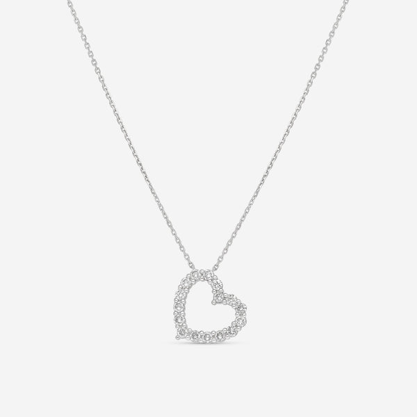 Ina Mar 18K White Gold Diamond Heart Necklace 16" ANK - 16867 - 1 - THE SOLIST - Ina Mar