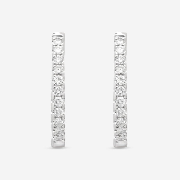 Ina Mar 18K White Gold Diamond Hoop Earrings AER - 15117 - 1 - THE SOLIST - Ina Mar