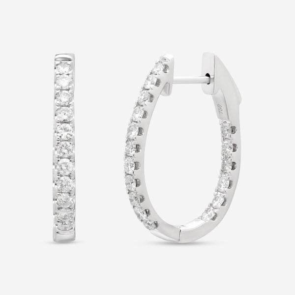 Ina Mar 18K White Gold Diamond Hoop Earrings AER - 15117 - 1 - THE SOLIST - Ina Mar