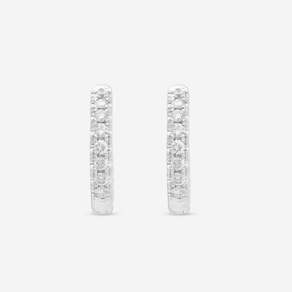 Ina Mar 18K White Gold Diamond Hoop Earrings AER - 17277 - THE SOLIST - Ina Mar