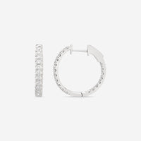 Ina Mar 18K White Gold Diamond Hoop Earrings AER - 17279 - THE SOLIST - Ina Mar