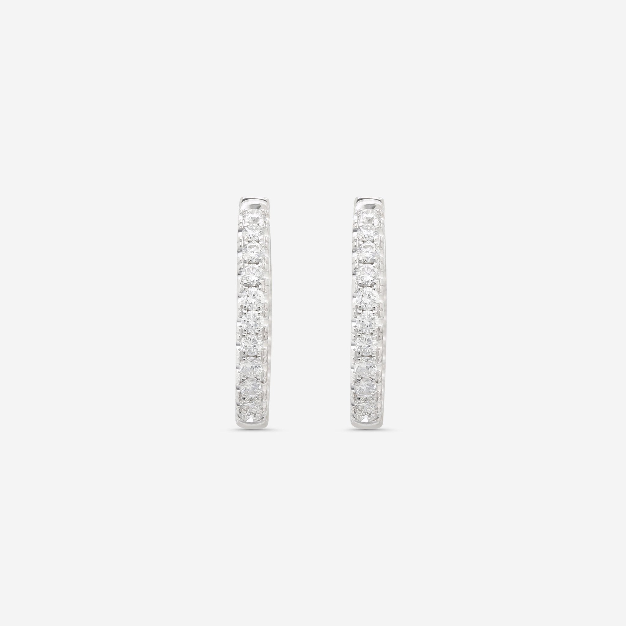 Ina Mar 18K White Gold Diamond Hoop Earrings AER - 17279 - THE SOLIST - Ina Mar